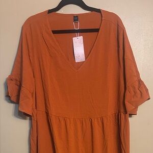 Chic Orange Midi Dress